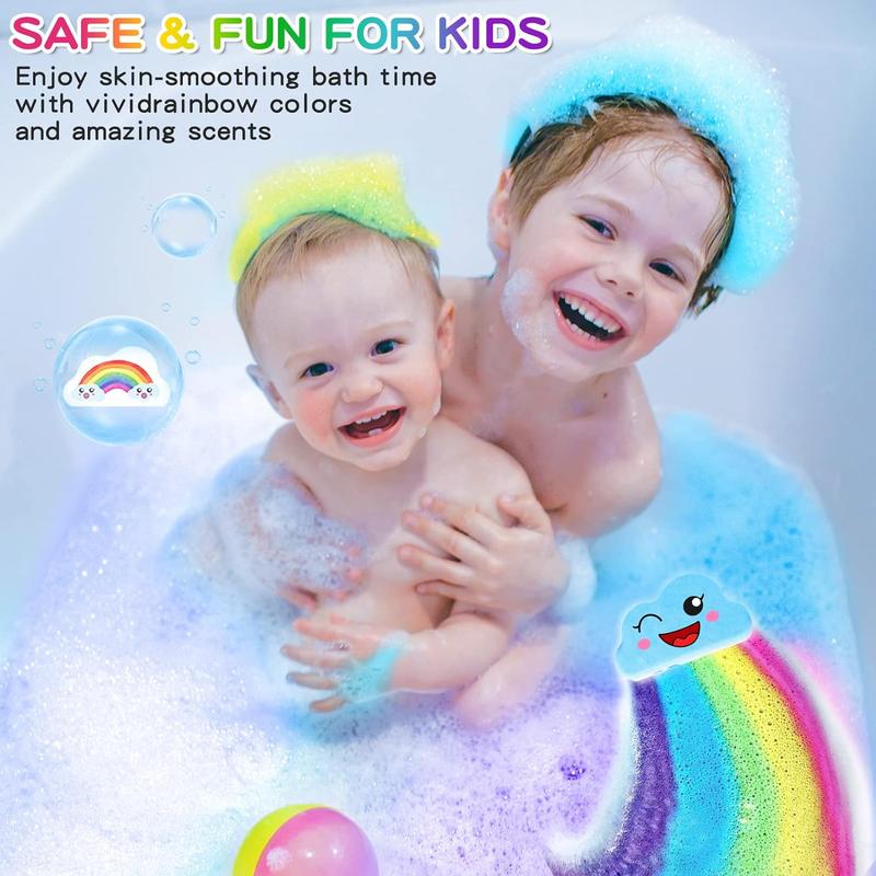 Rainbow Bath Bombs for Kids